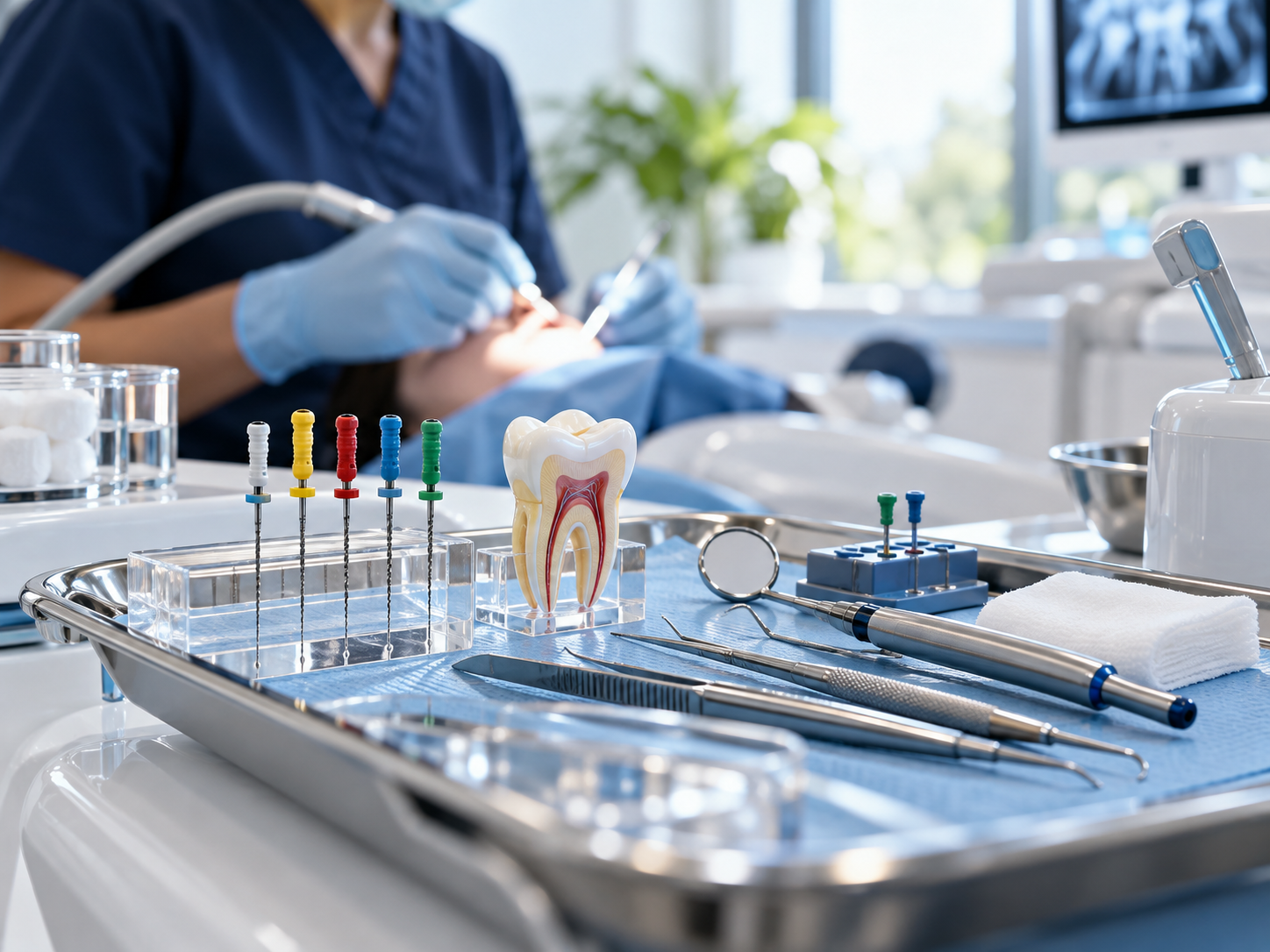 Instrumental y modelo dental para endodoncia